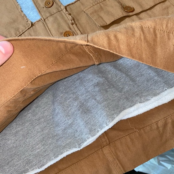 MNML Outerwear Oversized Gray & Brown Mash Up Hoodie | Size Medium - Picture 11 of 16